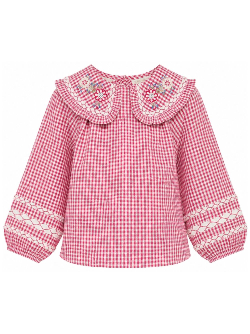 Blusa per bambina Louise Misha Kids rossa con design a quadretti GRI-W26-B0015 RASPBERRY LOUISE MISHA KIDS 