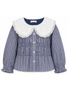 Camicia per bambina Louise Misha Kids blu con motivo a quadretti GRI-W26-B0018 INDIGO LOUISE MISHA KIDS 