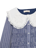 Camicia per bambina Louise Misha Kids blu con motivo a quadretti GRI-W26-B0018 INDIGO LOUISE MISHA KIDS 