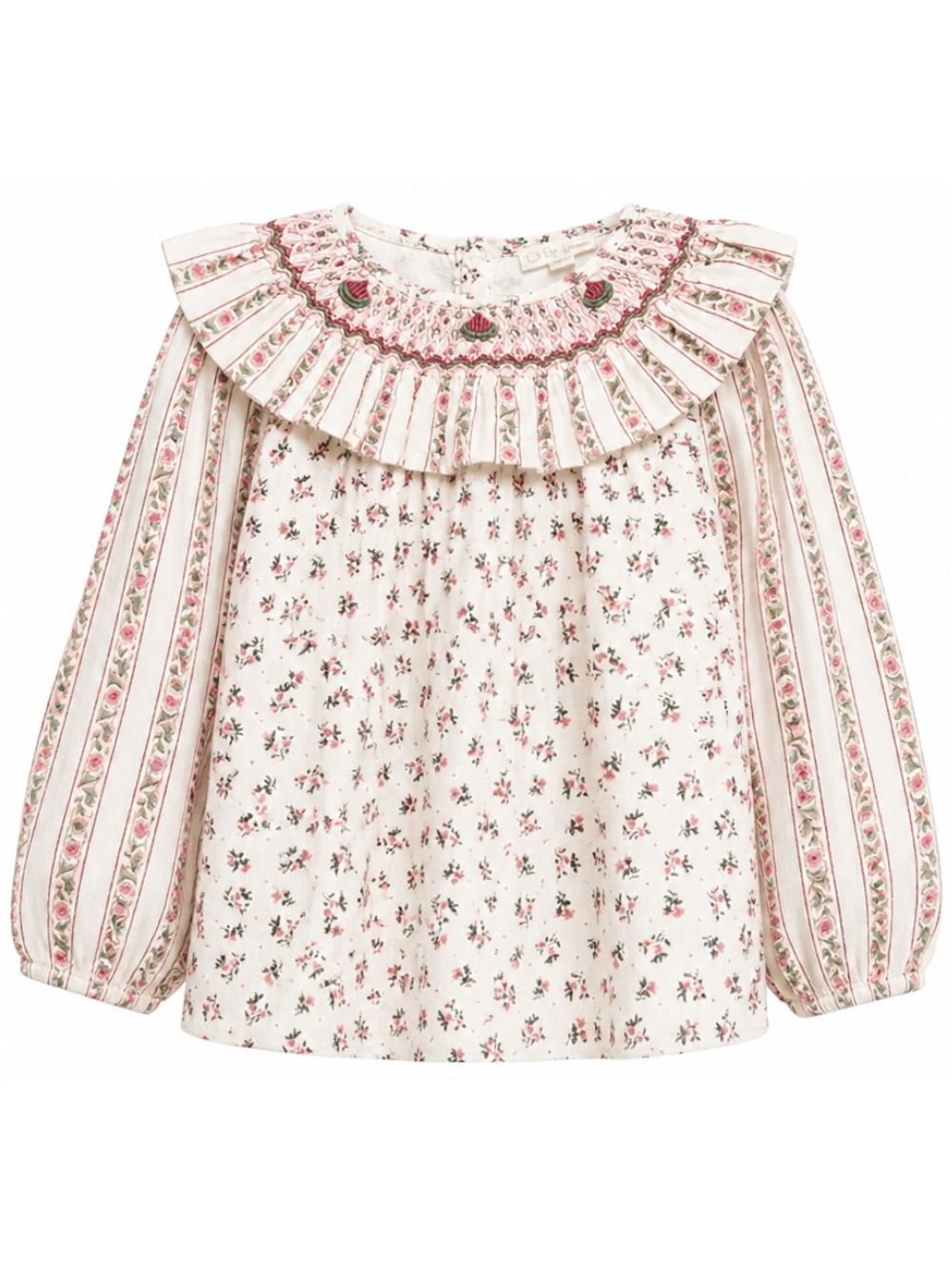 Blusa per bambina Louise Misha Kids bianca con stampa a fiori all-over GRI-W26-B0291 PINK LOUISE MISHA KIDS 