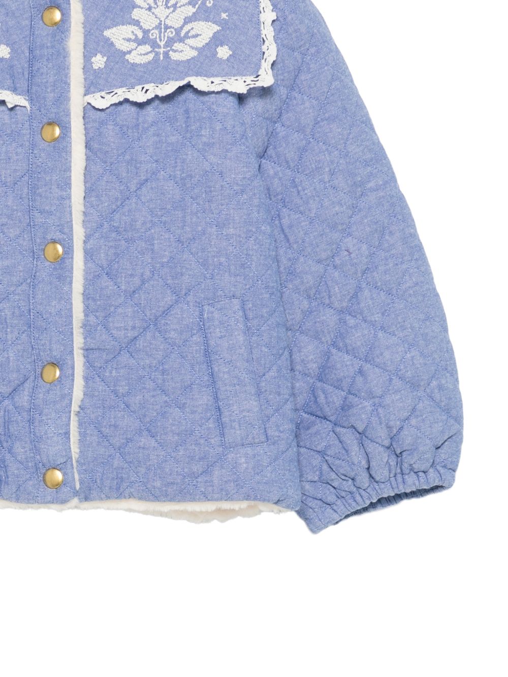 Giubbino per bambina Louise Misha Kids blu con finitura trapuntata GRI-W26-C0003 BLUE LOUISE MISHA KIDS 