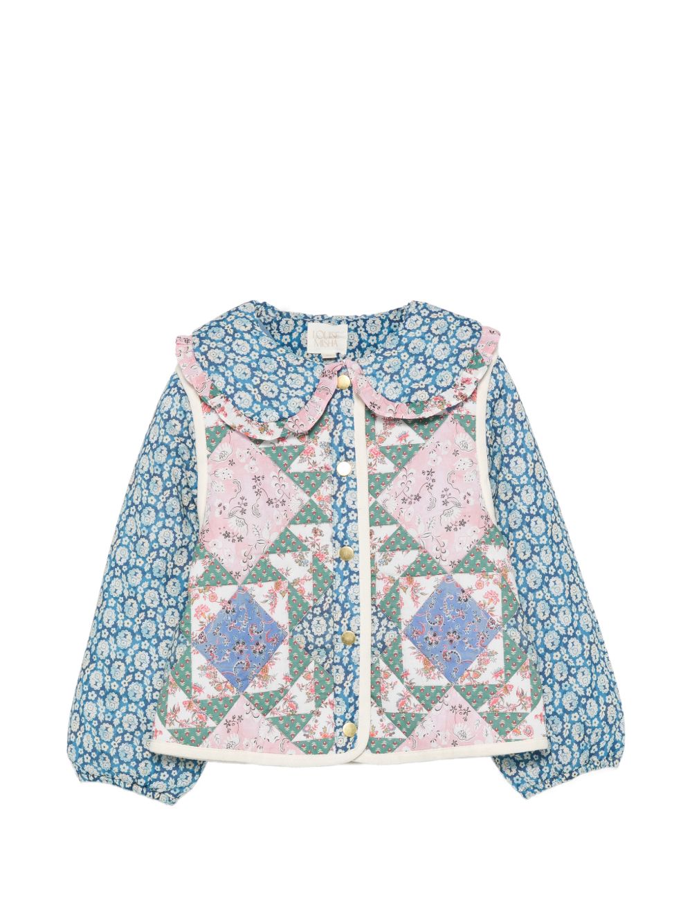 Giubbino per bambina Louise Misha Kids blu con design patchwork GRI-W26-J0307 NAVY LOUISE MISHA KIDS 