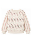 Felpa per bambina Louise Misha Kids beige con stampa floreale GRI-W26-S0092 PINK LOUISE MISHA KIDS 