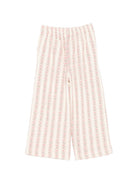 Pantaloni per bambina Louise Misha Kids bianchi con stampa a fiori GRI-W26-S0192 CREAM LOUISE MISHA KIDS 