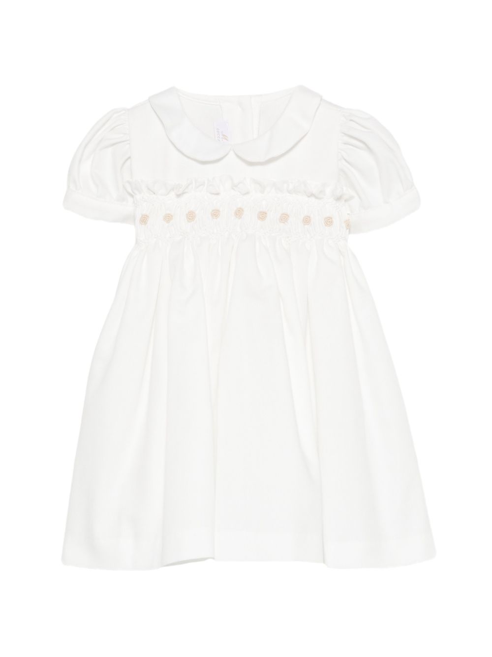 Abito per neonata Mariella Ferrari Kids bianco con dettagli arricciati ABA1BISMC 004 BURRO MARIELLA FERRARI KIDS 