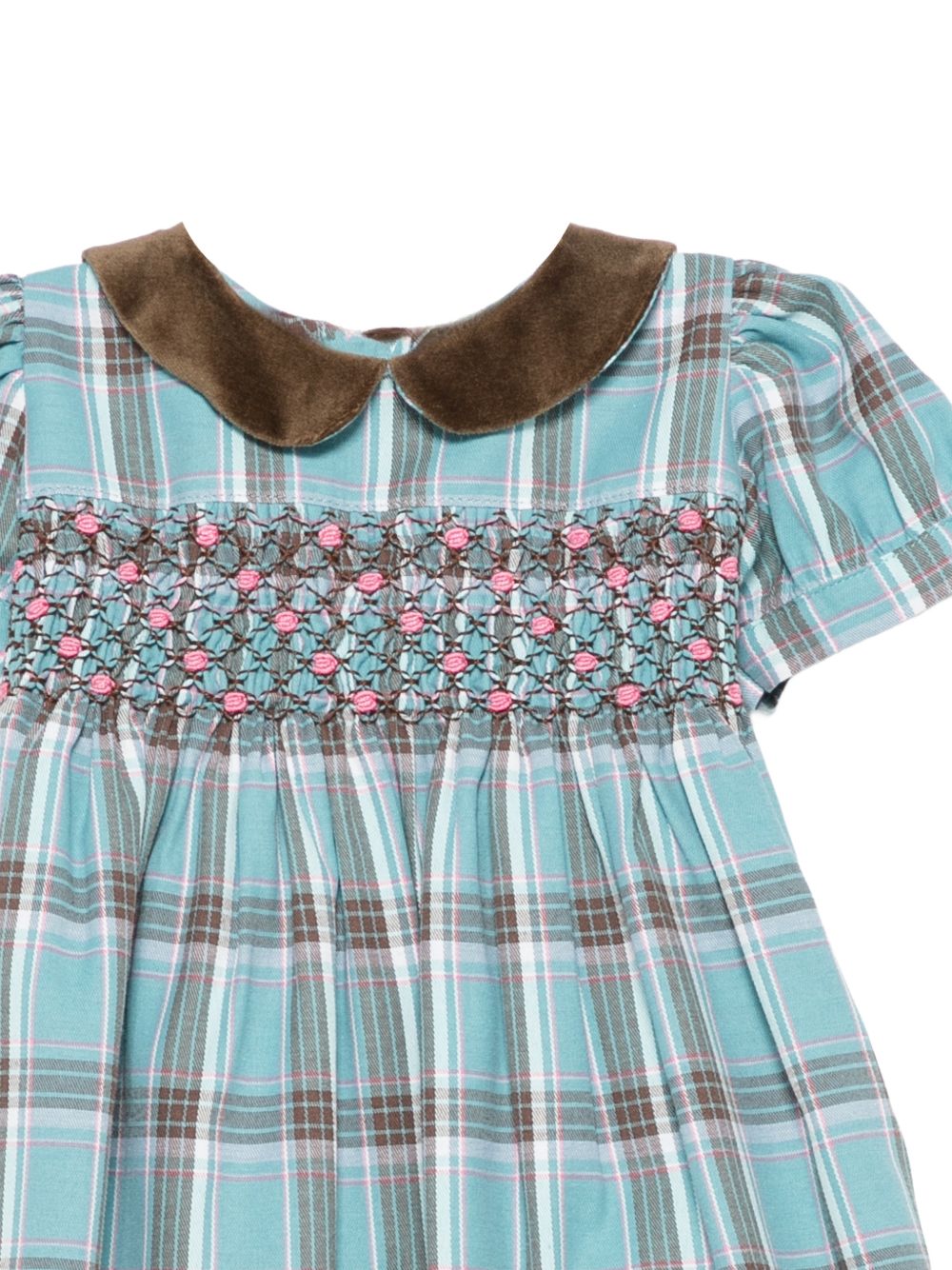 Abito per neonata Mariella Ferrari Kids azzurro con dettaglio in punto smock ABB2MC 062 MARIELLA FERRARI KIDS 