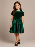 Abito per bambina Mariella Ferrari Kids verde con colletto alla Peter Pan ABS17MC 074 083 MARIELLA FERRARI KIDS 