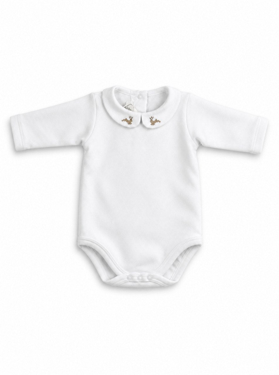 Tutina per neonati Mariella Ferrari bianca con ricamo cervo CMS17ML BEIGE MARIELLA FERRARI KIDS 