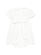 Tutina per neonata Mariella Ferrari bianca con inserto punto smock PGD4 004 796 MARIELLA FERRARI KIDS 