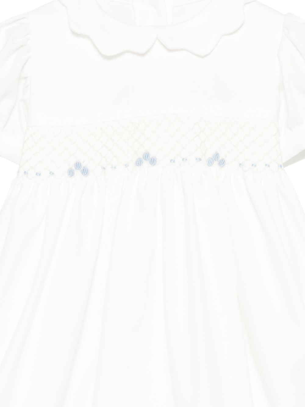 Tutina per neonata Mariella Ferrari bianca con inserto punto smock PGD4 004 796 MARIELLA FERRARI KIDS 