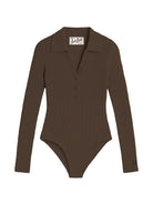 Body per donna MC2 St. Barth  marrone con colletto stile polo AES0001 00040M MC2 ST. BARTH 