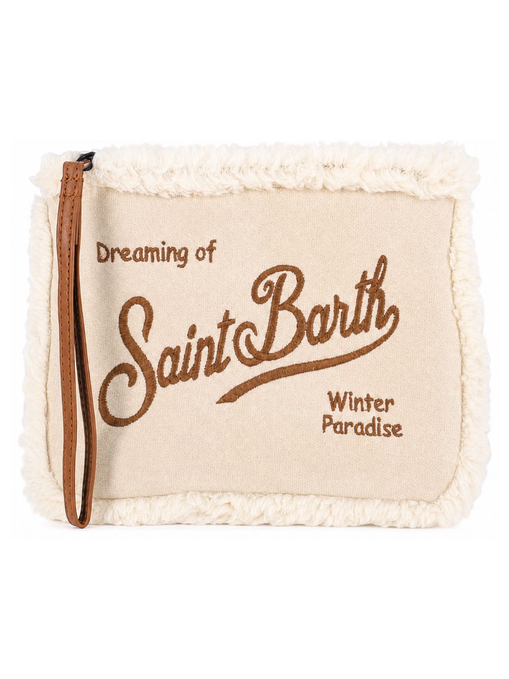 Pochette Aline Shearling MC2 St. Barth beige con logo a contrasto sul davanti ALI0033 04520M MC2 ST. BARTH KIDS 