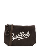 Pochette Aline MC2 St.Barth marrone con logo Saint Barth ricamato sul davanti ALMI002 00128M MC2 ST. BARTH KIDS 