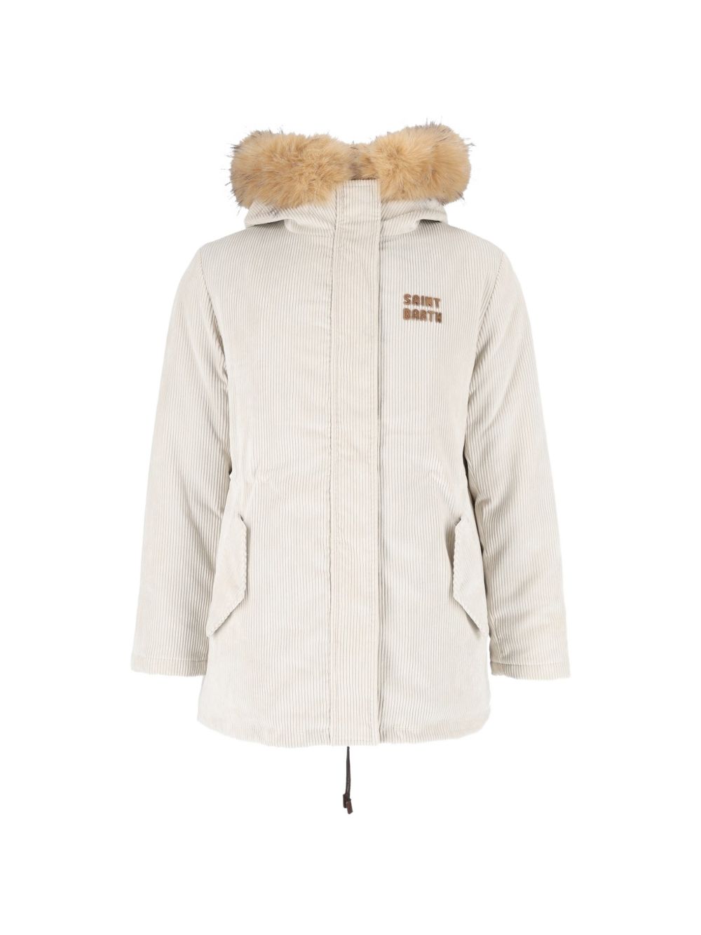 Parka per donna MC2 St. Barth bianco con cappuccio con pelliccia BNN0002 00450M MC2 ST. BARTH 
