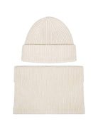 Set berretto e scaldacollo per donna MC2 St. Barth beige con logo ricamato sul davanti BOX0041 00023M MC2 ST. BARTH 