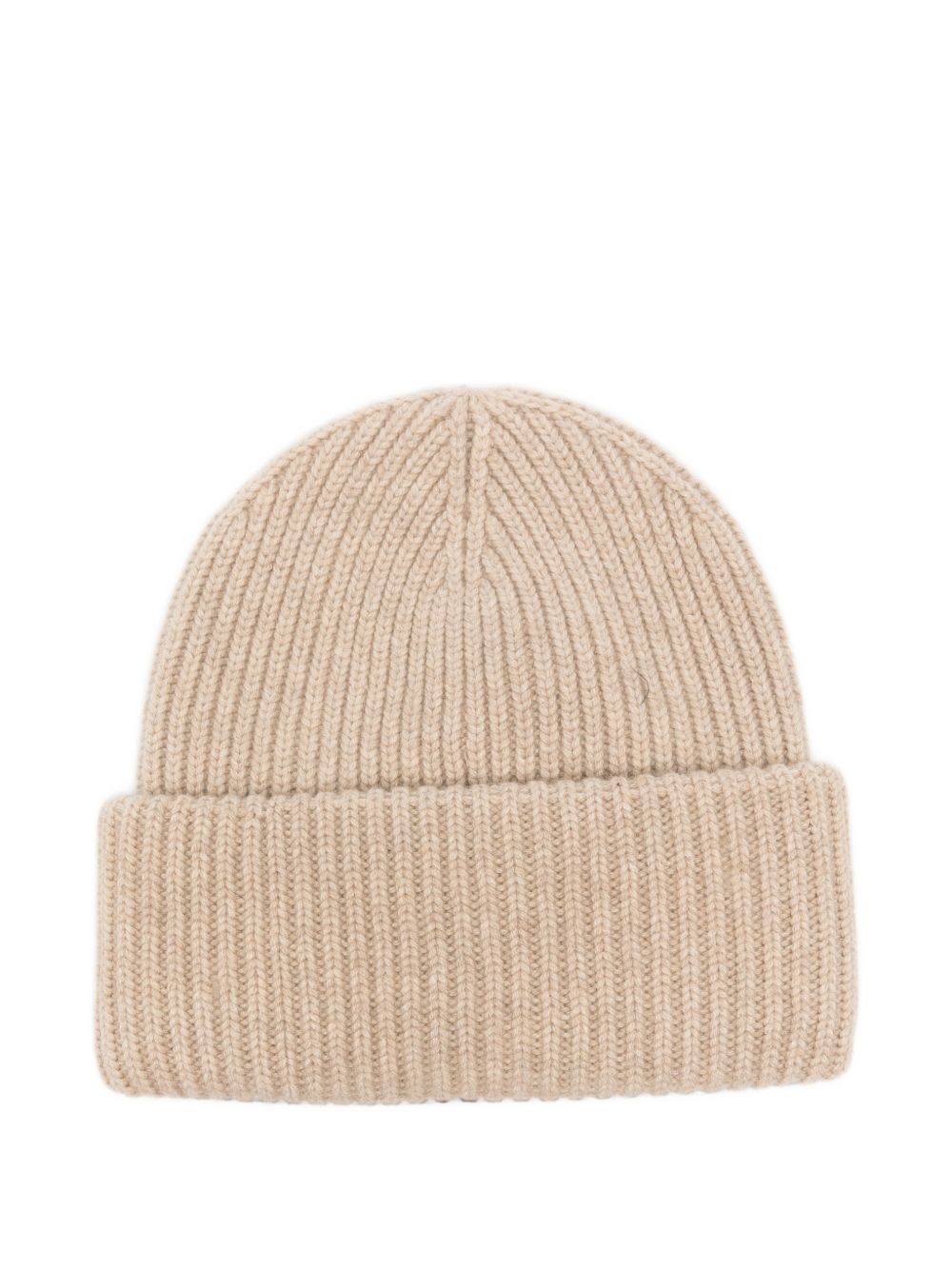 Berretto a coste MC2 Saint Barth Kids beige con logo ricamato sul davanti BRR0003 03399M MC2 ST. BARTH 