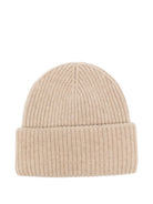 Berretto a coste MC2 Saint Barth Kids beige con logo ricamato sul davanti BRR0003 03399M MC2 ST. BARTH 