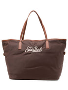 Borsa City Bag MC2 St. Barth marrone con logo ricamato sul davanti CB0002 00163M MC2 ST. BARTH KIDS 
