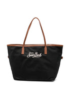 Borsa Tote City MC2 Saint Barth nera con logo ricamato sul davanti CB0002 00680M MC2 ST. BARTH 