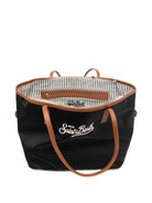 Borsa Tote City MC2 Saint Barth nera con logo ricamato sul davanti CB0002 00680M MC2 ST. BARTH 