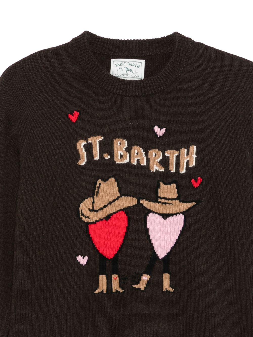 Maglione a intarsio MC2 Saint Barth Kids marrone scuro a maniche lunghe DANY001 04440M MC2 ST. BARTH 