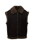 Gilet Hesket per donna MC2 St. Barth marrone con finiture in eco-pelliccia HES004 01000M MC2 ST. BARTH 