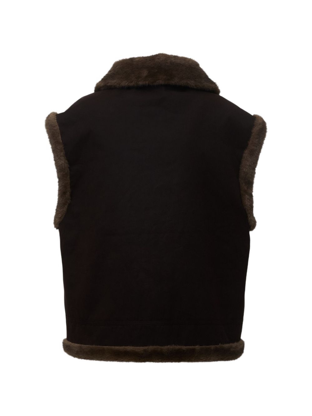 Gilet Hesket per donna MC2 St. Barth marrone con finiture in eco-pelliccia HES004 01000M MC2 ST. BARTH 