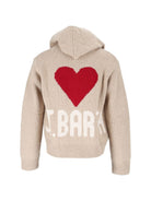 Felpa Kyla con zip MC2 Saint Barth Kids beige con motivo a cuore sul davanti KYLA005 00251M MC2 ST. BARTH 