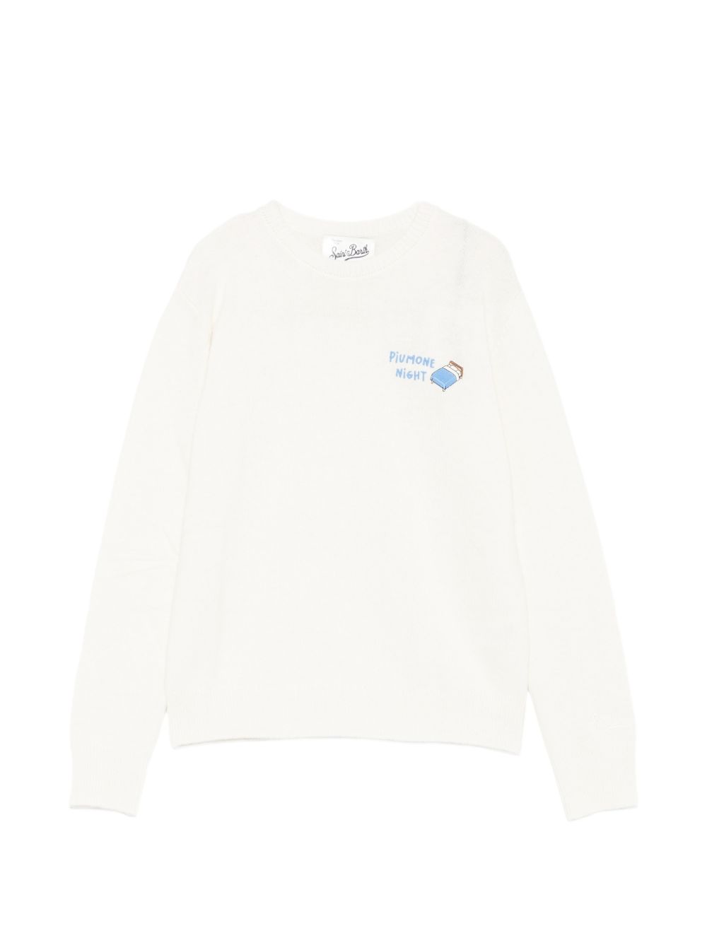 Maglione per donna MC2 St. Barth bianco con scritta ricamata "Piumone night" QUE0032 00648M MC2 ST. BARTH 