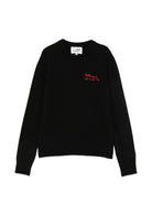 Maglione per donna MC2 St. Barth nero con scritta ricamata sul davanti QUE0032 04182M MC2 ST. BARTH 