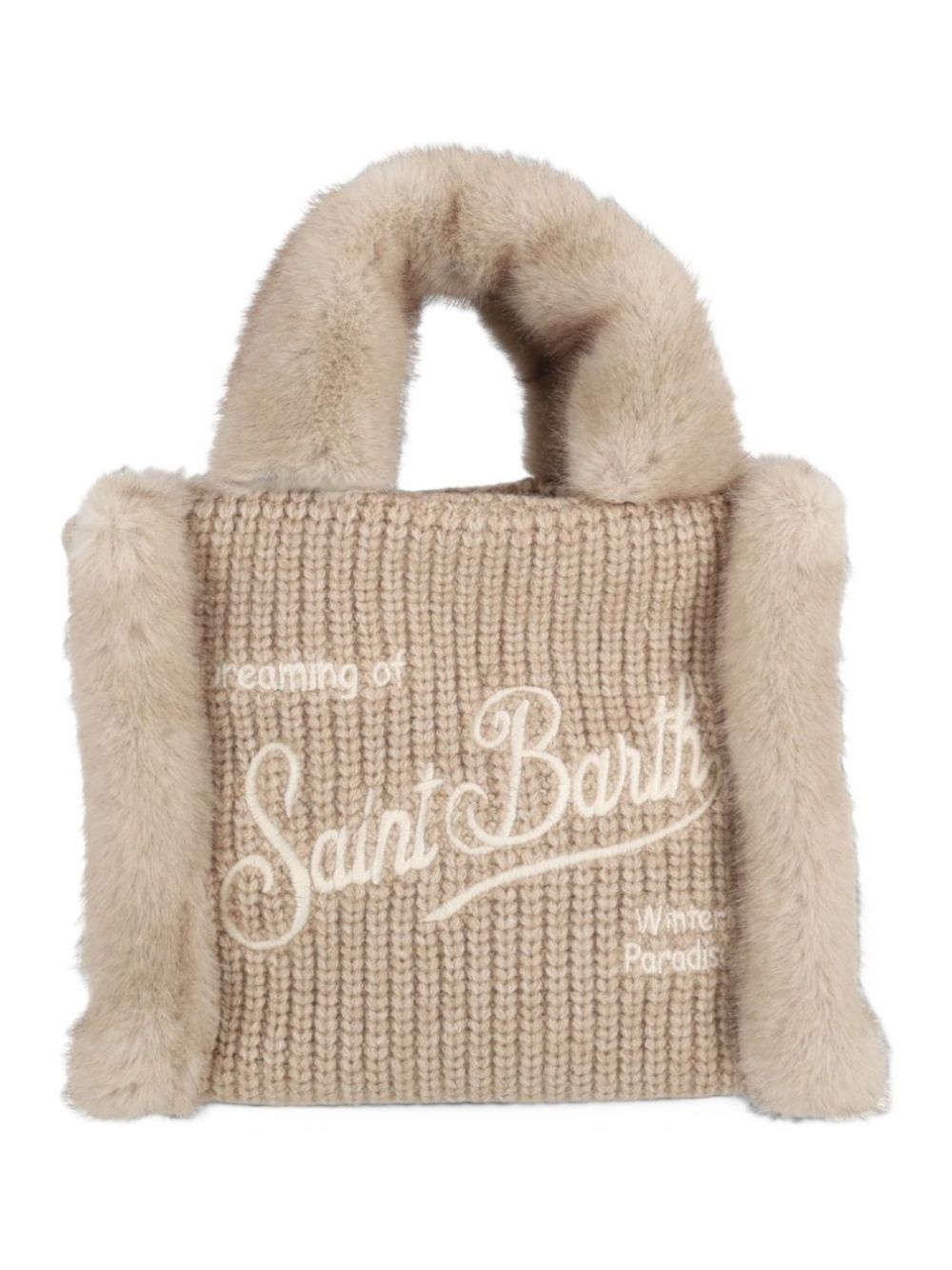 Borsa Vanity Mini MC2 St. Barth beige in inserti eco-shearling VAMI022 00521M MC2 ST. BARTH KIDS 