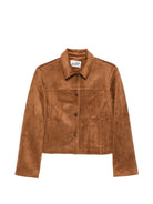 Giacca con bottoni MC2 Saint Barth Kids marrone con effetto scamosciato VEY0001 00026M MC2 ST. BARTH 