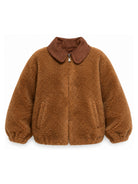 Giubbino per bambino MC2 Saint Barth Kids marrone con motivo logo sul retro ABE003 00343M MC2 ST. BARTH KIDS 