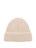 Berretto per bambino MC2 Saint Barth Kids beige con logo ricamato sul davanti ASTO002 00027M MC2 ST. BARTH KIDS 