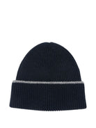 Berretto per bambino MC2 Saint Barth Kids blu navy con logo ricamato sul davanti ASTO002 00029M MC2 ST. BARTH KIDS 