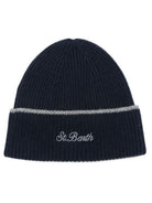 Berretto per bambino MC2 Saint Barth Kids blu navy con logo ricamato sul davanti ASTO002 00029M MC2 ST. BARTH KIDS 