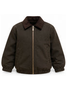 Giubbino per bambino MC2 Saint Barth Kids verde militare con colletto a coste BIRD004 00034M MC2 ST. BARTH KIDS 
