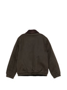 Giubbino per bambino MC2 Saint Barth Kids verde militare con colletto a coste BIRD004 00034M MC2 ST. BARTH KIDS 