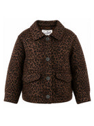 Giacca per bambina MC2 Saint Barth marrone con stampa leopardata BON0004 00019M MC2 ST. BARTH KIDS 