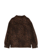 Giacca per bambina MC2 Saint Barth marrone con stampa leopardata BON0004 00019M MC2 ST. BARTH KIDS 
