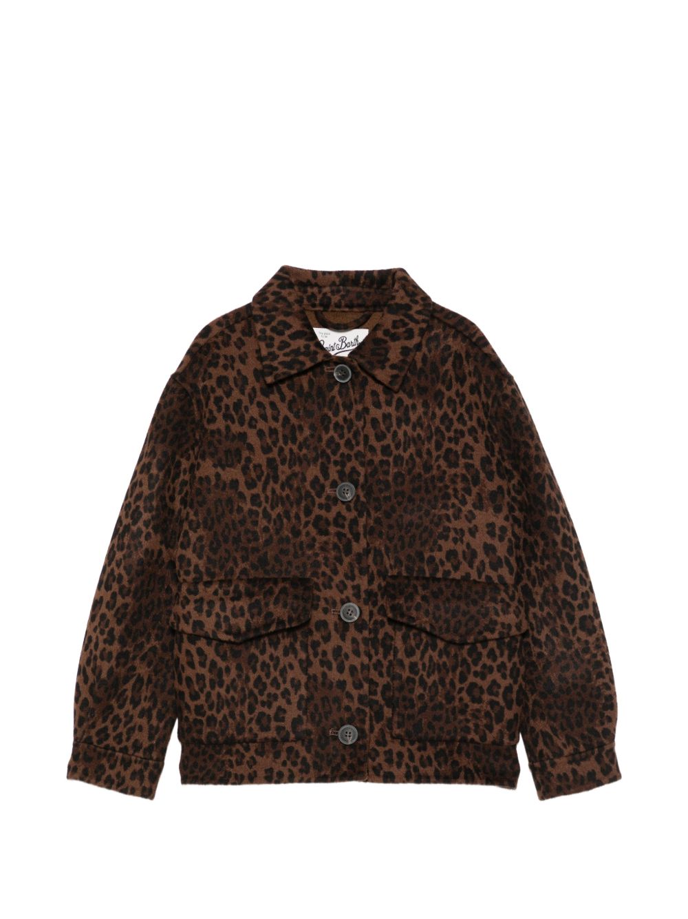 Giacca per bambina MC2 Saint Barth marrone con stampa leopardata BON0004 00019M MC2 ST. BARTH KIDS 