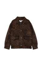 Giacca per bambina MC2 Saint Barth marrone con stampa leopardata BON0004 00019M MC2 ST. BARTH KIDS 