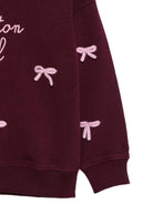 Felpa per bambina MC2 Saint Barth Kids rossa con dettagli fiocchetti in rilievo BRN0002 02048M MC2 ST. BARTH KIDS 