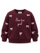 Felpa per bambina MC2 Saint Barth Kids rossa con dettagli fiocchetti in rilievo BRN0002 02048M MC2 ST. BARTH KIDS 