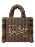 Borsa Colette Shearling Rib MC2 Saint Barth marrone con finitura in eco shearling COL0034 04000M MC2 ST. BARTH KIDS 