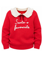 Maglione per bambina MC2 Saint Barth Kids rosso con colletto a balze DIZ001 01512M MC2 ST. BARTH KIDS 