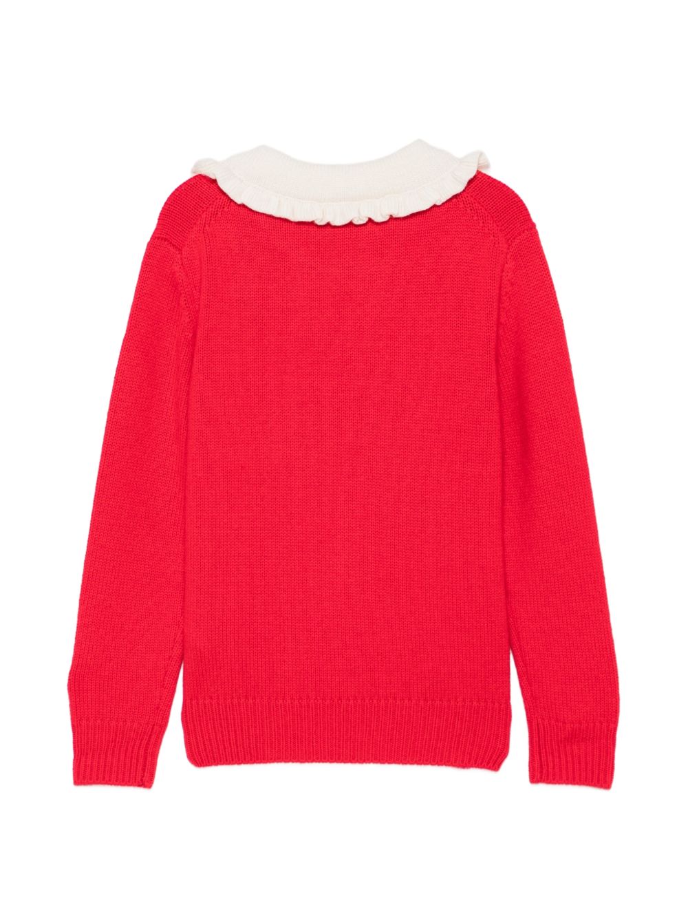 Maglione per bambina MC2 Saint Barth Kids rosso con colletto a balze DIZ001 01512M MC2 ST. BARTH KIDS 