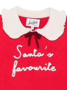 Maglione per bambina MC2 Saint Barth Kids rosso con colletto a balze DIZ001 01512M MC2 ST. BARTH KIDS 