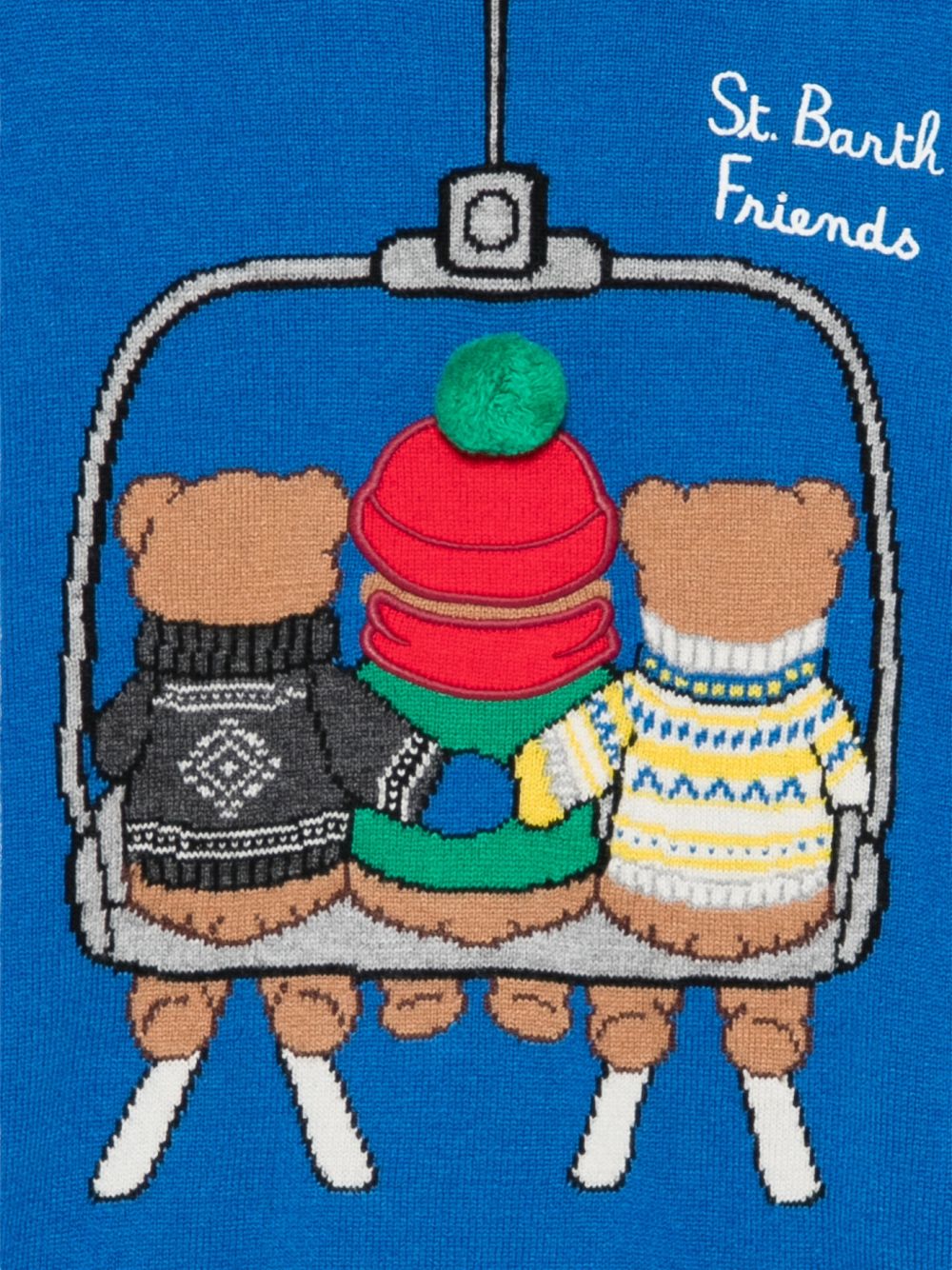 Maglione per bambino MC2 Saint Barth Kids blu con stampa intarsiata DOU0001 01785M MC2 ST. BARTH KIDS 