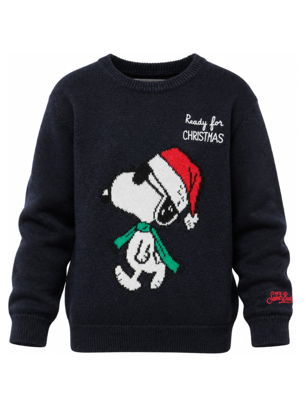 Maglione per bambino MC2 Saint Barth Kids blu navy con stampa intarsiata sul davanti DOU0001 02206M MC2 ST. BARTH KIDS 